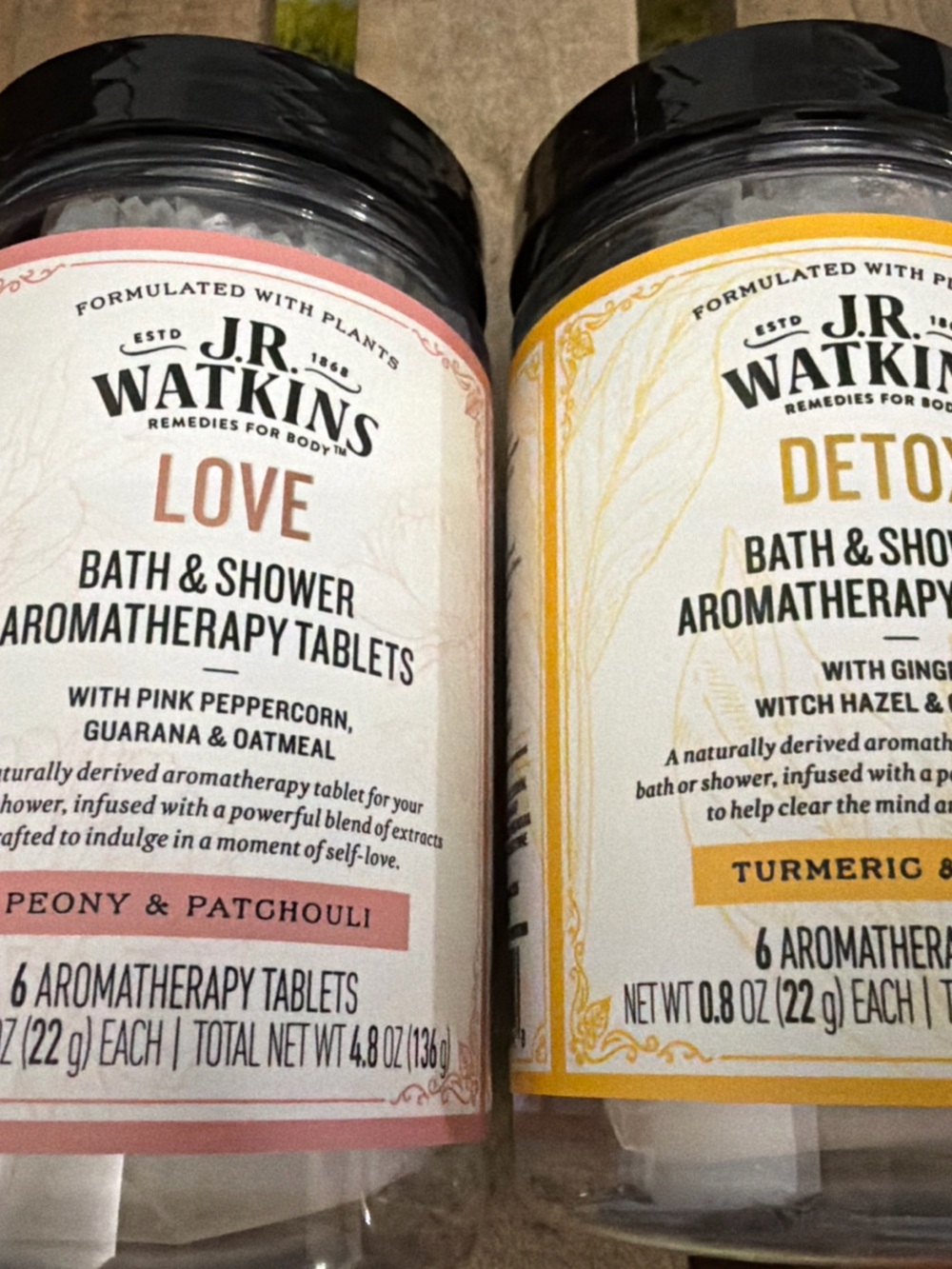 J. R. Watkins Detox & Love Bath & Shower Aromatherapy Tablets -